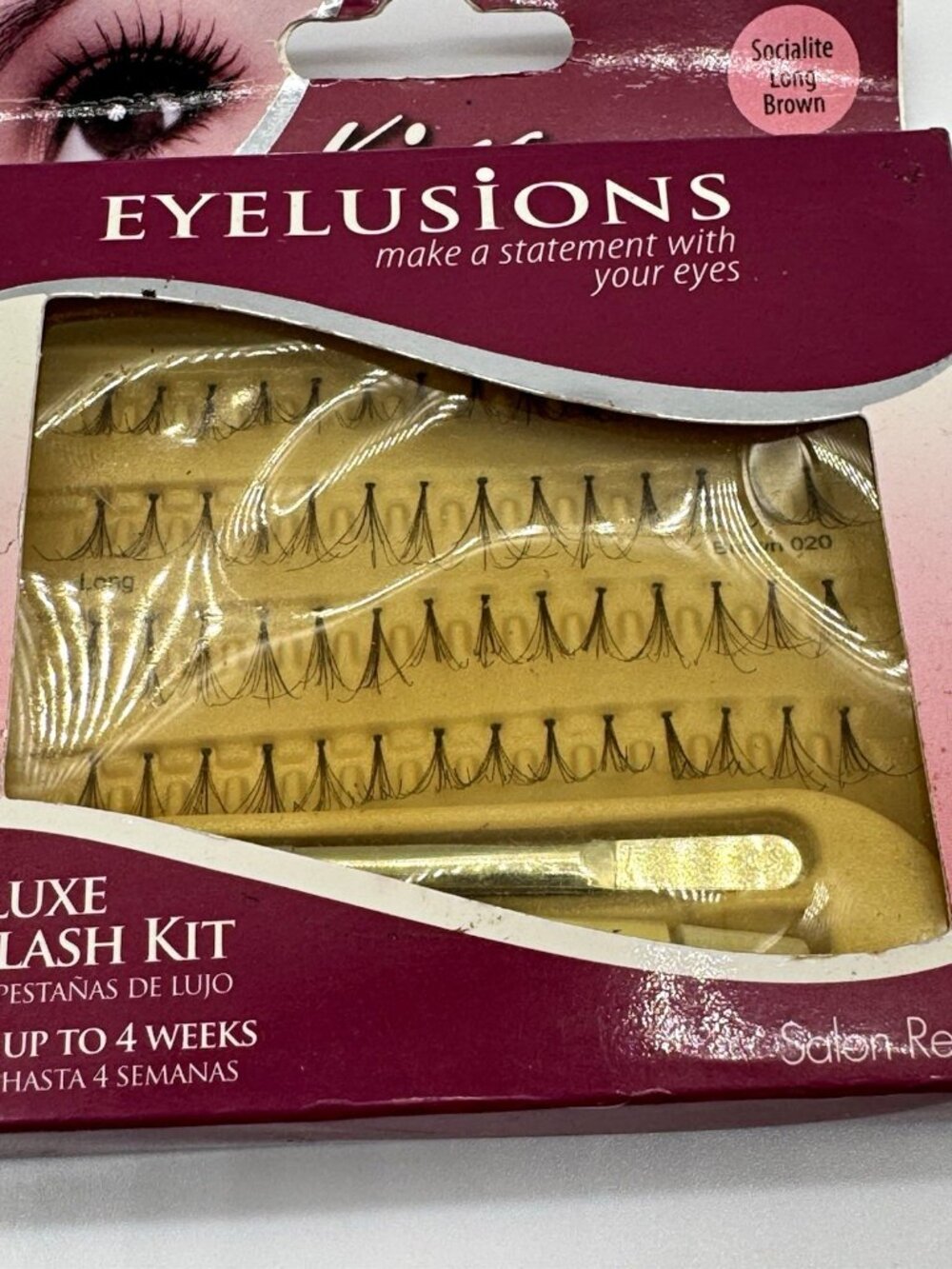 Kiss Eyelusions Socialite Individual Lashes Long Brown Deluxe Kit 52020 New NOS